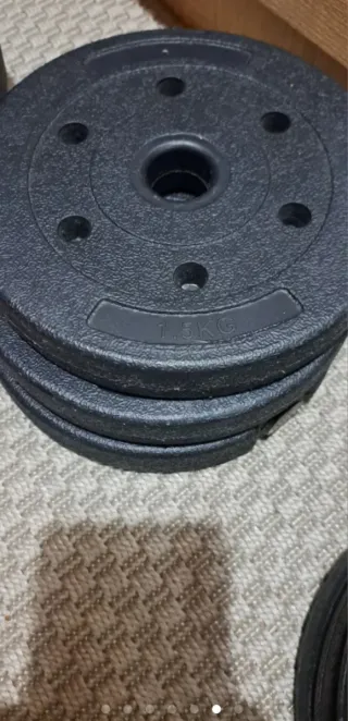 Juego de pesas y mancuernas