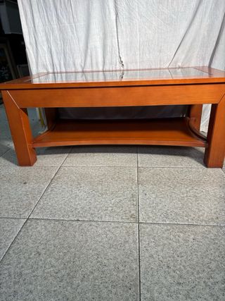 Mesa de centro madera y cristal