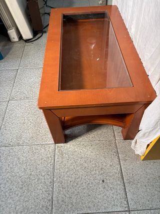 Mesa de centro madera y cristal
