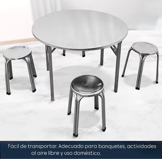 Mesa redonda de Acero de 90cm