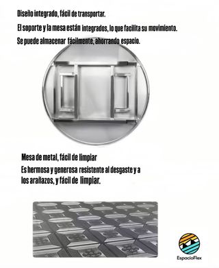 Mesa redonda de Acero de 90cm