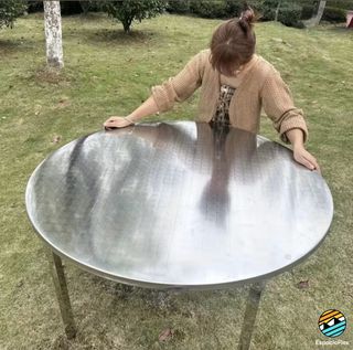 Mesa redonda de Acero de 90cm