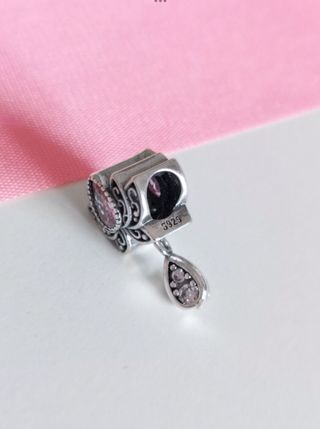 CHARM FLOR LOTO ROSA COLGANT PARA PULSERA PANDORA