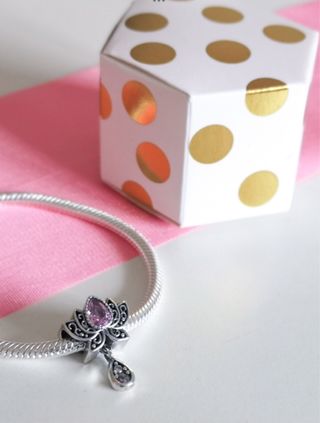 CHARM FLOR LOTO ROSA COLGANT PARA PULSERA PANDORA