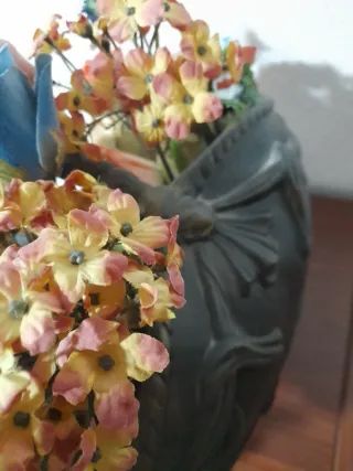 Cesta Escayola Flores Secas Decoración