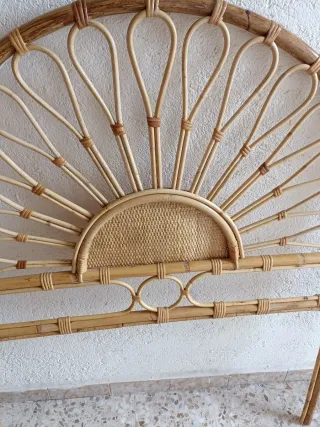 Cabecero Bambú y Ratán Cama 90