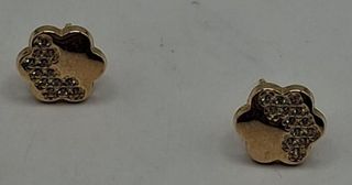 Pendientes Flor Plana Oro 18k, 0,65gr. Ref. G-266.