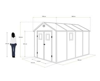 Caseta jardín resina Zoe C gris - 6,99 m2