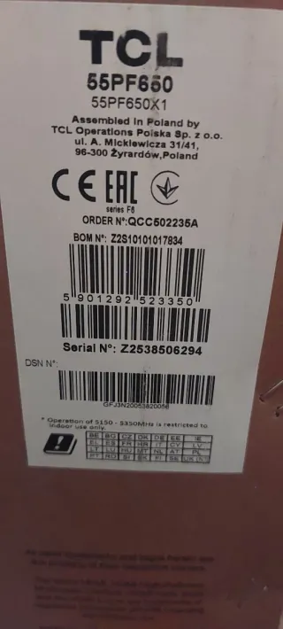 TCL 55 4K UHD Smart TV PF650