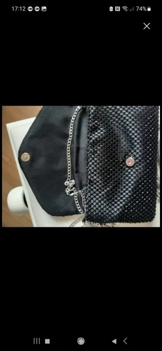 Bolso cartera brillante negro nuevo