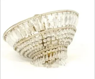 Lámpara  vintage cristal y metal