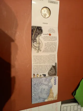 Cartera 2000 ptas. con moneda plata 1999