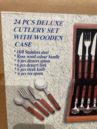 Juego cubiertos 24 pzs acero inoxidable