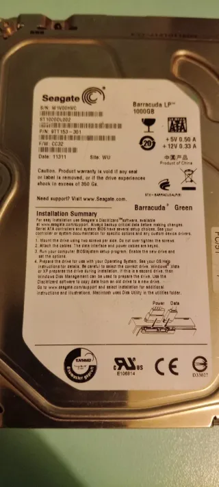 Disco Duro Seagate 1TB 3.5 Barracuda LP