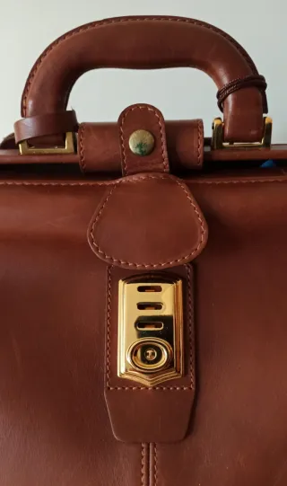 Bolsa de viaje vintage cuero natural