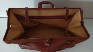 Bolsa de viaje vintage cuero natural