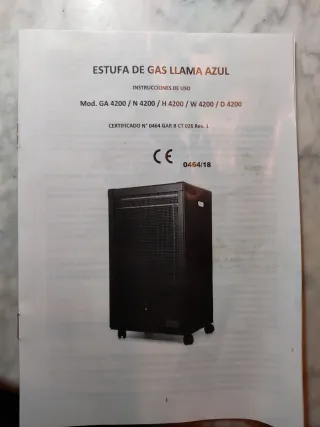 Estufa Gas llama azul Hiems H4200 con GARANTIA