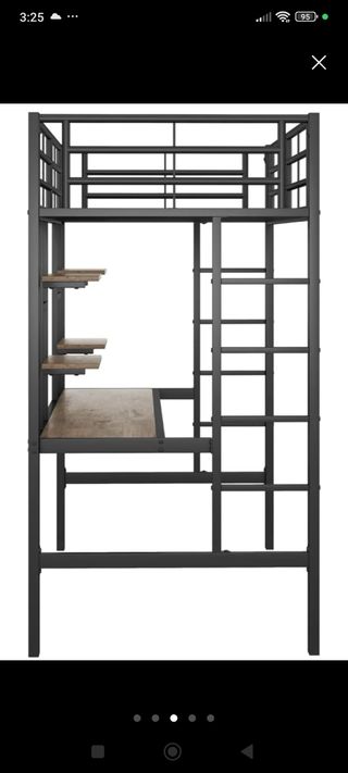 Estructura Cama Loft Metalica con Escritorio