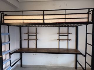 Estructura Cama Loft Metalica con Escritorio