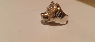 Anillo Plata de Ley Cabeza Pitbull