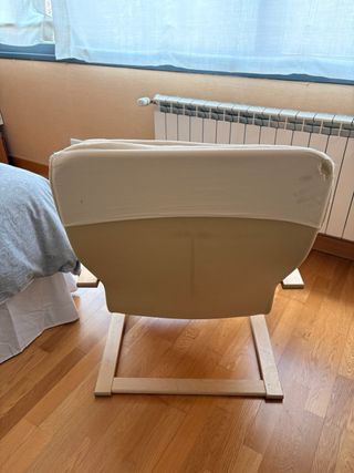 Sillón Poäng beige tela y madera