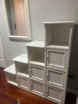 Mueble Escalera Madera Blanco