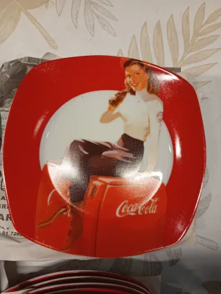 Platos vajilla vintage Coca-Cola, 18 piezas