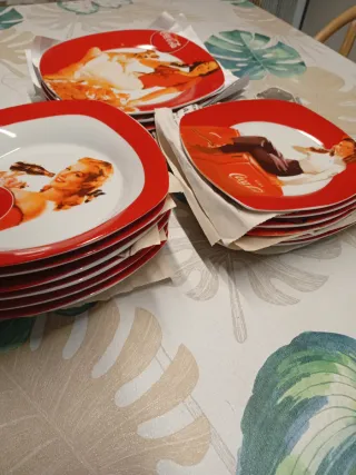 Platos vajilla vintage Coca-Cola, 18 piezas