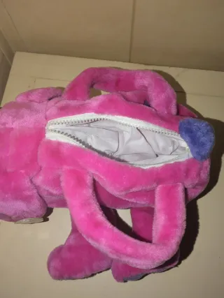 Bolso perro rosa y 4 varitas