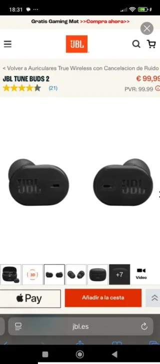 Auriculares JBL Tune Buds 2 Negro