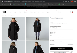 Chaqueta Parka Arctic The North Face Talla XS