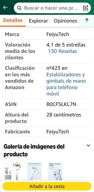 FeiyuTech Gimbal Vb 4 para smartphone