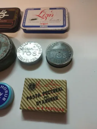 Colección 10 cajitas antiguas regaliz y pastillas