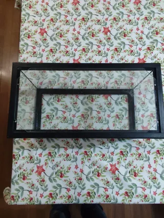 Pecera de vidrio con tapa