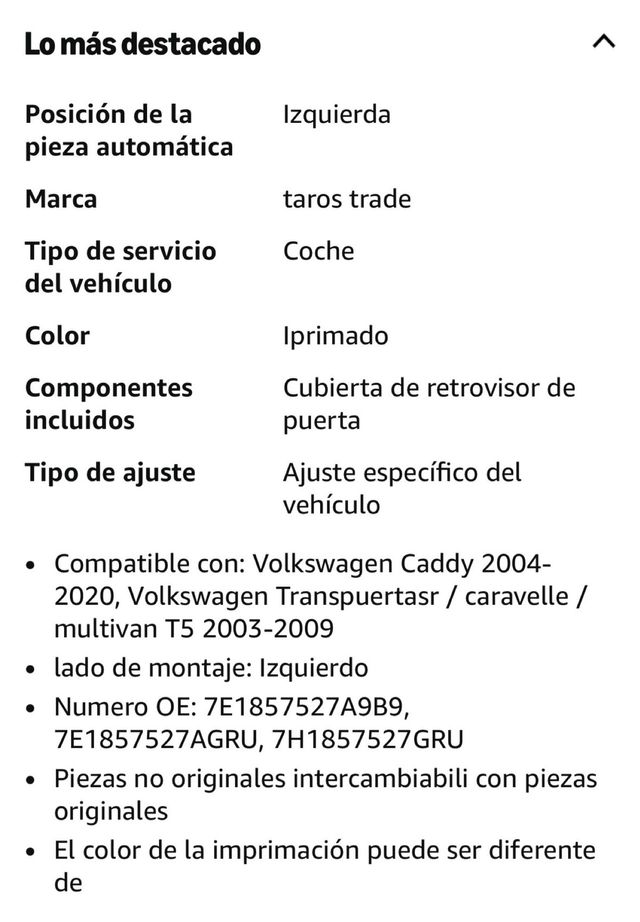 Carcassa specchietto retrovisore Taros Trade sinistro