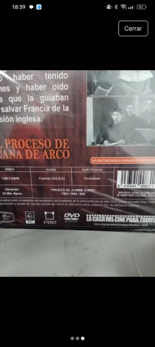DVD El Proceso de Juana de Arco