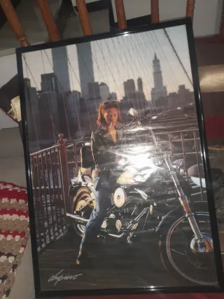 Cuadro Vintage años 90 Mujer Moto