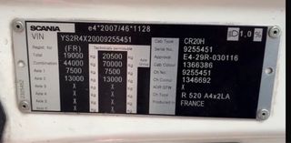 Scania R520 V8 2019 mecánica de un 650 SIN EGR