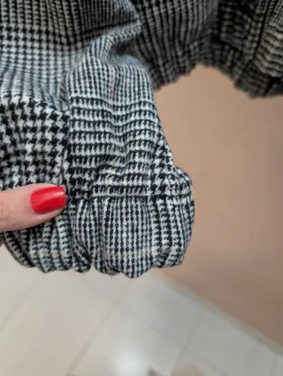 Chaqueta bomber cuadros blanco y negro