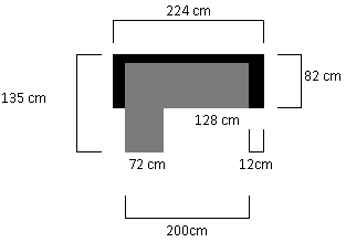 Sofá Cama Negro Chaise Longue Almacenaje