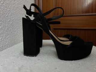 Sandalias Stradivarius Tacón Plataforma Negras