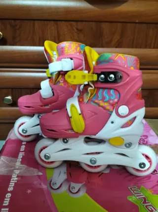 Patines en línea rosas para niña 27/30