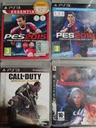 Lote 4 Juegos PS3: PES 2015, PES 2018, COD, DMc