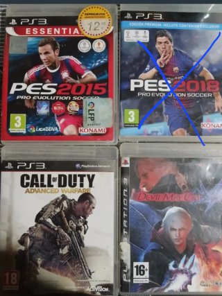 Lote de 3Juegos PS3: PES 2015, COD, DMc