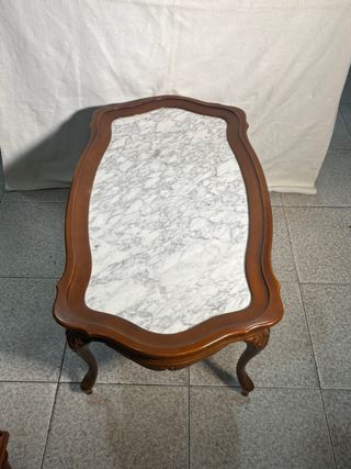 Mesa de centro madera y mármol