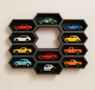 Kit 10_Expositor de carrinhos em preto