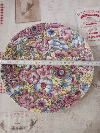 Gran plato porcelana vintage milflores nuevo