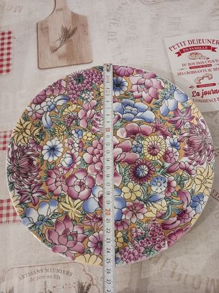 Gran plato porcelana vintage milflores nuevo