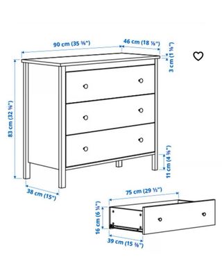 Cómoda Ikea 3 cajones blanca