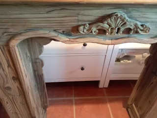 Marco de chimenea rústico de madera